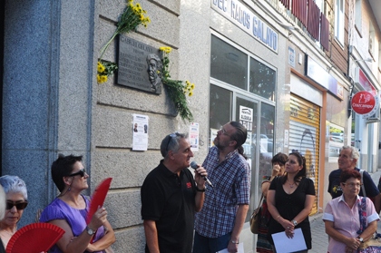 Foto del acto en homenaje a Gabriel Celaya y Facundo Cabral